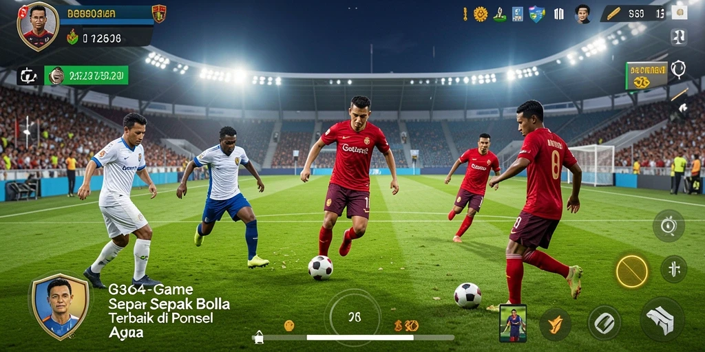 Tampilan gameplay mendebarkan di 8364 dengan aksi sepak bola nyata.