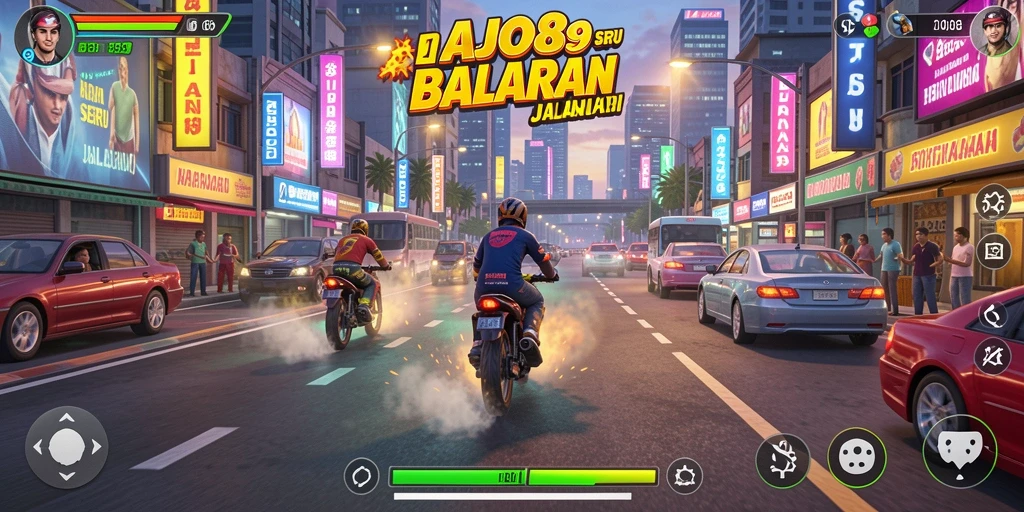 Gameplay balapan mendebarkan di AJO89 dengan grafik yang menawan.