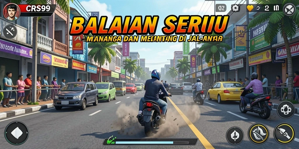Gameplay balapan mendebarkan di <strong>CRS99</strong> dengan mobil cepat dan lintasan menantang.