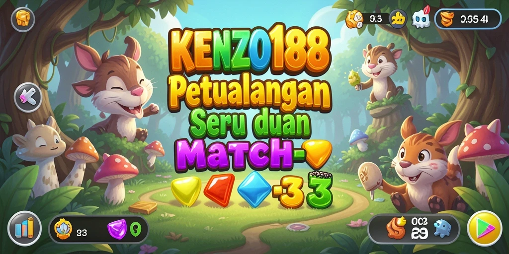 Tampilan menarik dari gameplay KENZO188 dengan tantangan Match-3.