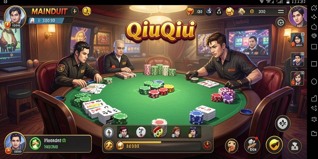 Tampilan utama gameplay QiuQiu di MAINDUIT yang seru.
