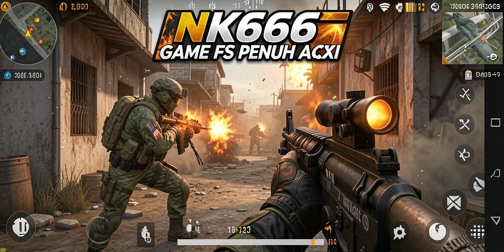 Screenshot menampilkan aksi intens dalam gameplay NK666 yang memukau.