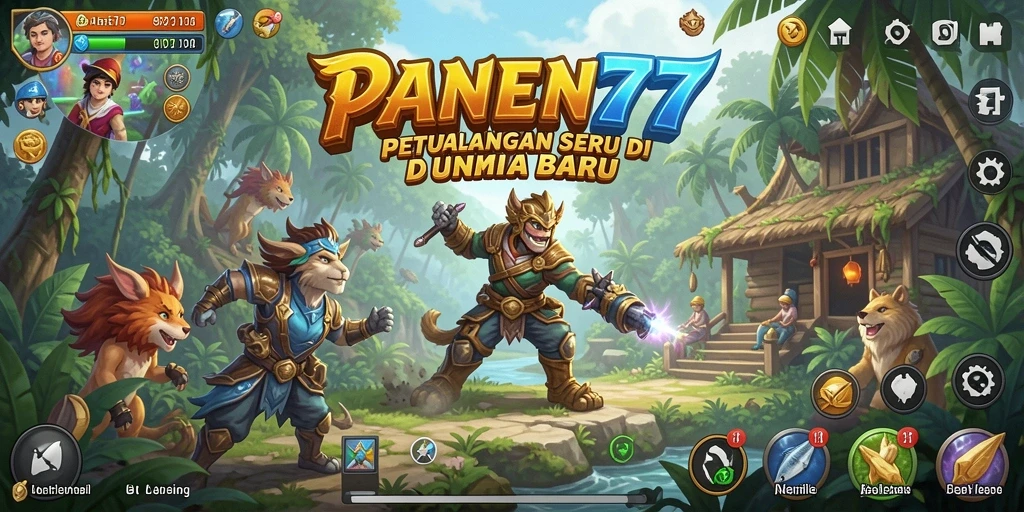 Screenshot gameplay PANEN77 menampilkan petualangan epik di alam liar.