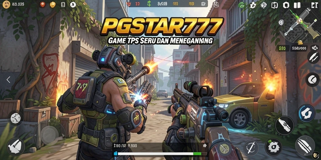 Screenshot gameplay PGSTAR777 menampilkan aksi seru dalam pertempuran TPS.