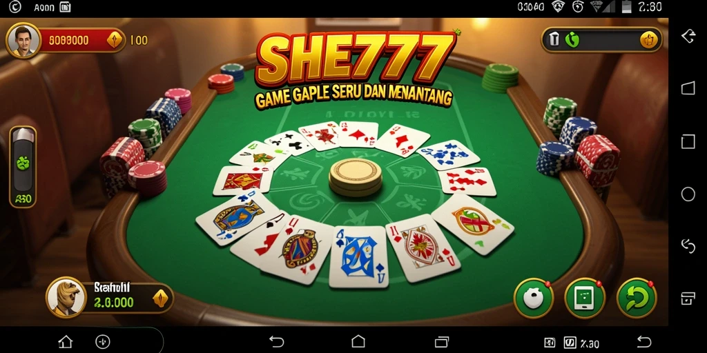 Tampilan gameplay menarik dari SHE777 dengan fitur Gaple yang inovatif.