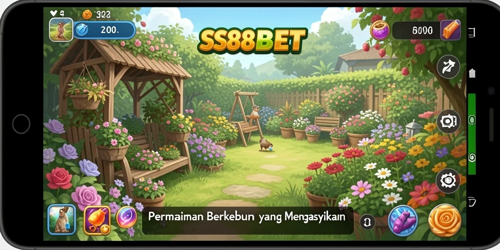 Tampilan menarik dari gameplay berkebun di SS88BET.